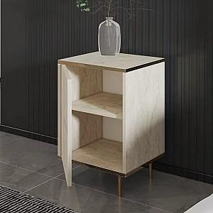 Noptiera Trendy Imaj Travertin/Auriu