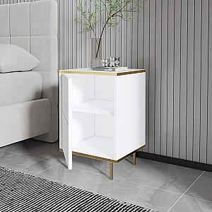 Noptiera Trendy Imaj Alb/Auriu