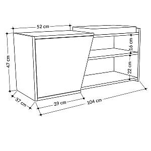 Dulap pentru incaltaminte Trendy Fiona Stejar (Bej)/Antracit (Gri)