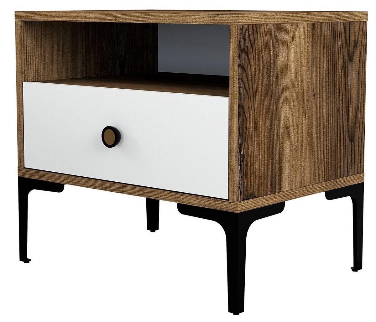 Noptiera Trendy Lizbon 530 Nuc (Maro)/Alb