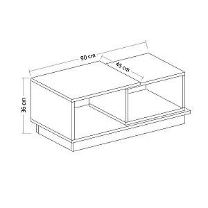 Masuta de cafea, reviste Trendy Viyana Alb/Stejar (Bej)