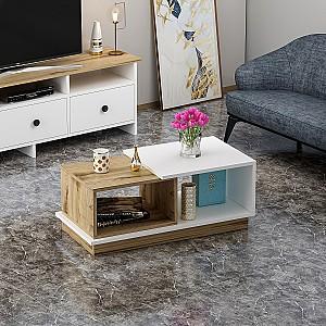 Masuta de cafea, reviste Trendy Viyana Alb/Stejar (Bej)