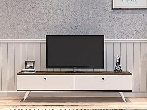 Tumba pentru televizor Trendy Paris Alb/Nuc (Maro)