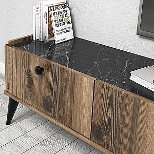 Tumba pentru televizor Trendy Lidia Nuc (Maro)/Marmura