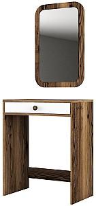 Masa de machiaj Trendy Lizbon Nuc (Maro)/Alb