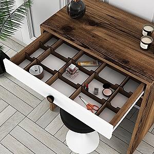 Masa de machiaj Trendy Lizbon Nuc (Maro)/Alb