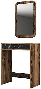 Masa de machiaj Trendy Lizbon Nuc (Maro)/Negru/Marmura