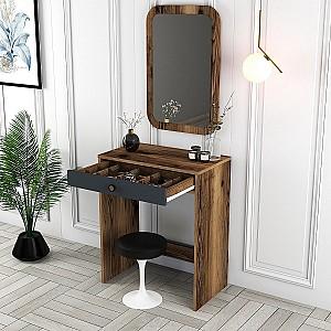 Masa de machiaj Trendy Lizbon Nuc (Maro)/Antracit (Gri)