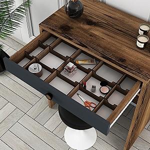 Masa de machiaj Trendy Lizbon Nuc (Maro)/Antracit (Gri)