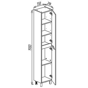 Dulap penal Bayro Etna Universal 35x190 cm Alb Mat