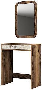 Masa de machiaj Trendy Lizbon Nuc (Maro)/Alb/Marmura