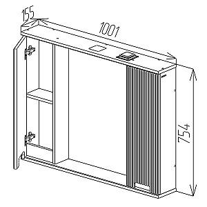 Dulap de baie Bayro Positano Duo 100x75 cm Alb Mat