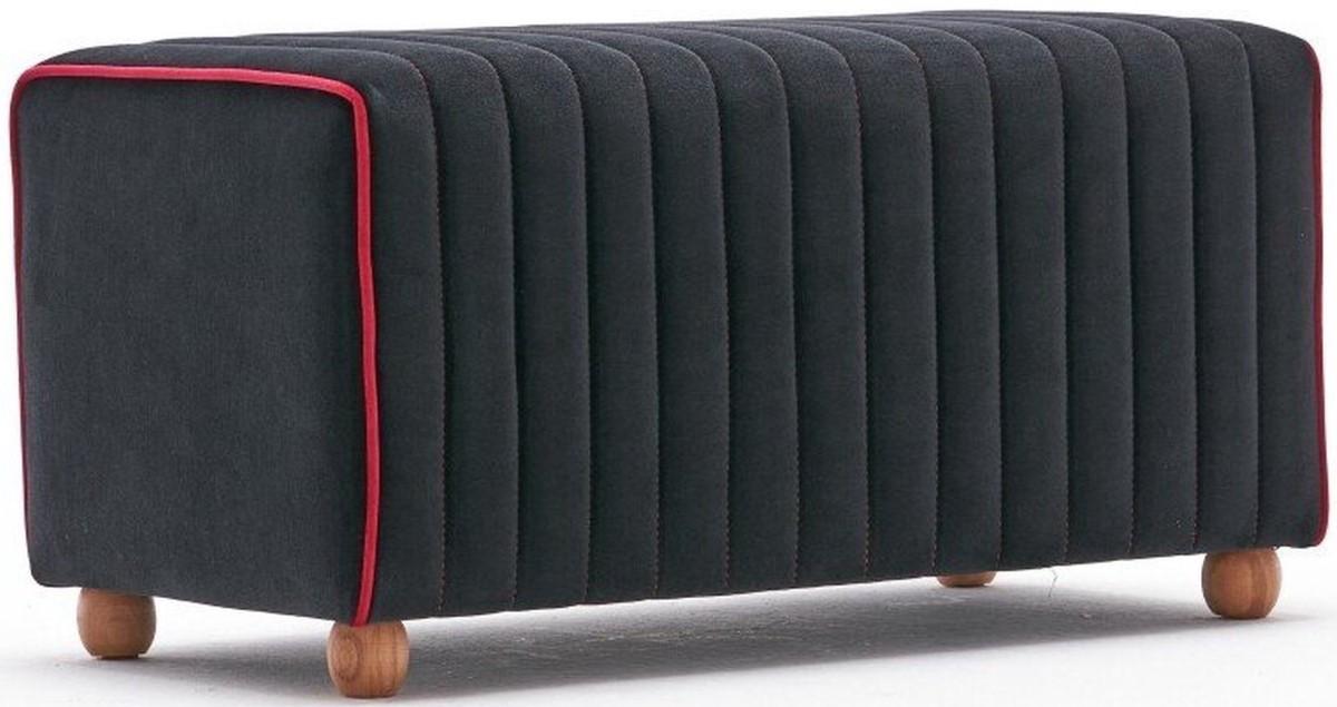 Bancheta si fotoliu puf Trendy Mabel Negru