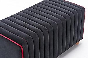 Bancheta si fotoliu puf Trendy Mabel Negru