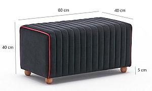Bancheta si fotoliu puf Trendy Mabel Negru