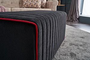 Bancheta si fotoliu puf Trendy Mabel Negru