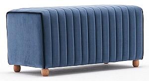 Bancheta si fotoliu puf Trendy Mabel Albastru