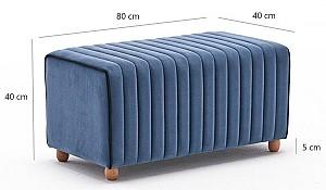 Bancheta si fotoliu puf Trendy Mabel Albastru