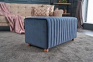 Bancheta si fotoliu puf Trendy Mabel Albastru