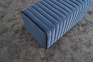 Bancheta si fotoliu puf Trendy Mabel Albastru