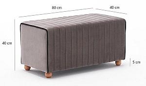 Bancheta si fotoliu puf Trendy Mabel Mink