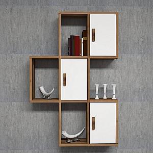 Raft de perete Trendy Flora Nuc (Maro)/Alb