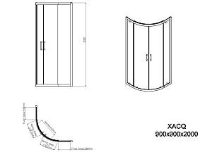 Cabina de dus VLM XACQ 90x90x200 BRUSHED MATTE NICKLED