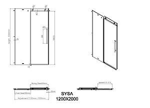 Cabina de dus VLM SYSA 120x200 GUN GRAY