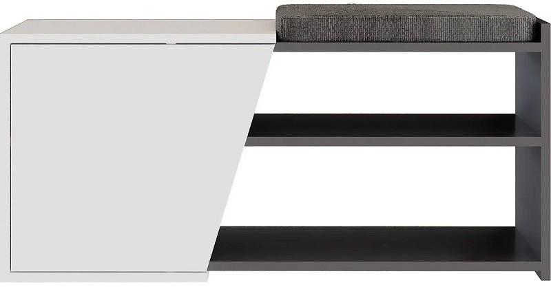Dulap pentru incaltaminte Trendy Fiona Bench Antracit (Gri)/Alb