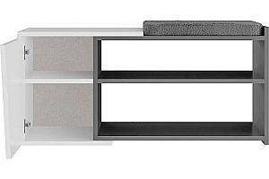 Dulap pentru incaltaminte Trendy Fiona Bench Antracit (Gri)/Alb