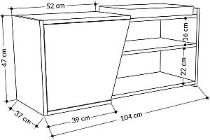 Dulap pentru incaltaminte Trendy Fiona Bench Antracit (Gri)/Alb
