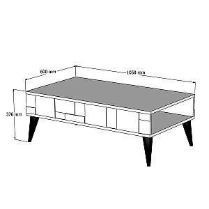 Masuta de cafea, reviste Trendy Madrid Nuc (Maro)/Alb