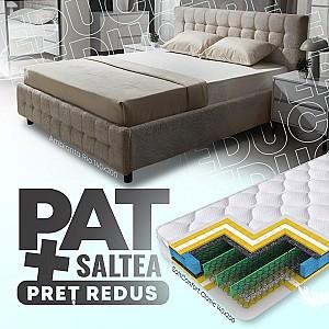 Pat Ambianta Rio 1.4 m Bej + Saltea Salt Confort Clasic 140x200