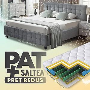 Pat Ambianta Rio 1.4 m Verde Deschis + Saltea Salt Confort Clasic 140x200
