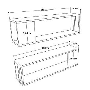 Raft de perete Trendy VG18-A Pin Atlantic (Maro)
