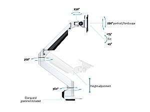 Suport pentru monitor Multibrackets M VESA Gas Lift Arm Single White HD