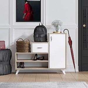 Dulap pentru incaltaminte Trendy Retro Pinul Atlantic (Bej)/Alb