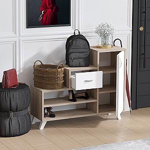 Dulap pentru incaltaminte Trendy Retro Pinul Atlantic (Bej)/Alb