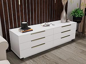 Comoda Bayro Napoli 180x56x50 cm Positano Alb Mat