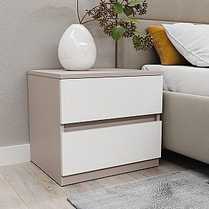 Noptiera Bayro Harmony 55x50x45 cm Piatra Gri / Alb