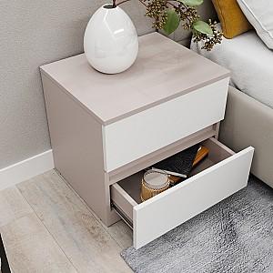 Noptiera Bayro Harmony 55x50x45 cm Piatra Gri / Alb