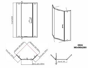 Cabina de dus VLM GR03 90x90x200 MATTE BLACK