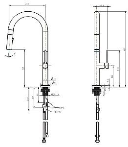 Robinet bucatarie SanDonna CHARLOTTE Black