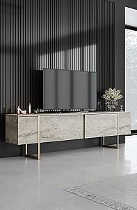 Tumba pentru televizor Trendy Luxe Travertin/Auriu
