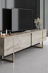 Tumba pentru televizor Trendy Luxe Travertin/Auriu