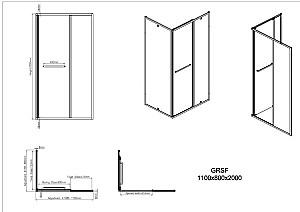 Cabina de dus VLM GRSF 80x110x200 MATTE BLACK