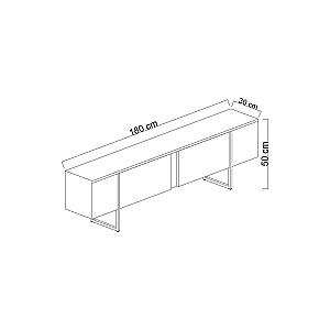 Tumba pentru televizor Trendy Luxe Travertin/Negru