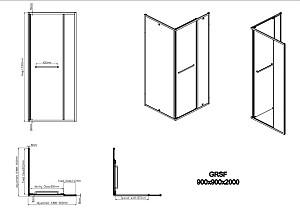 Cabina de dus VLM GRSF 90x90x200 GUN GRAY