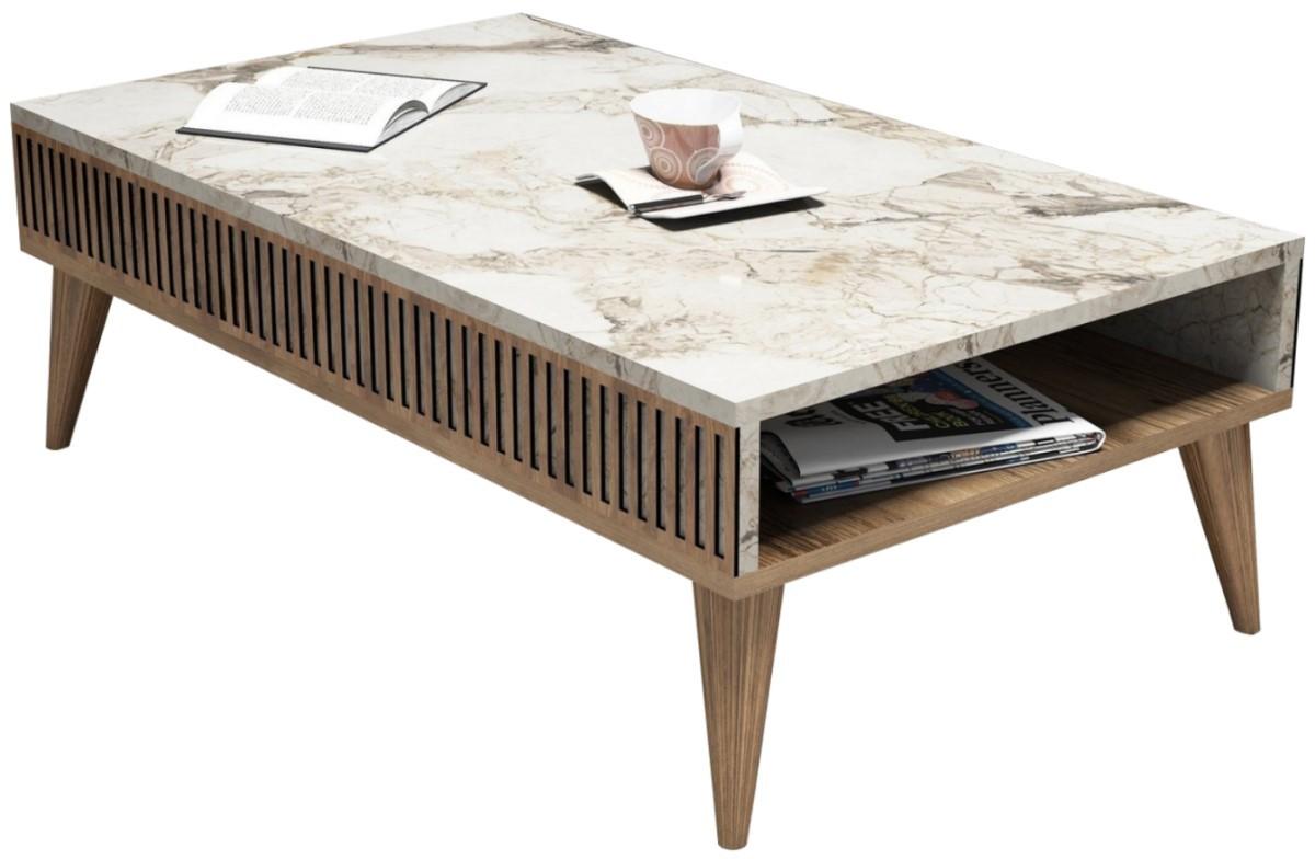 Masuta de cafea, reviste Trendy Milano Nuc (Maro)/Marmura Alba