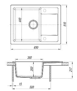 Chiuveta de bucatarie Dr. Gans Tehno 650 (Grafit)